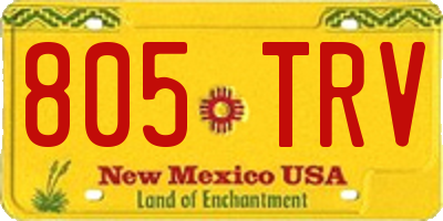 NM license plate 805TRV