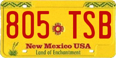 NM license plate 805TSB
