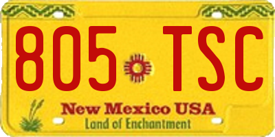 NM license plate 805TSC