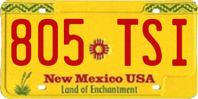 NM license plate 805TSI