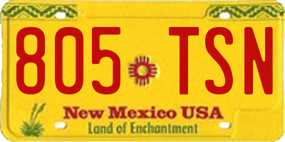 NM license plate 805TSN