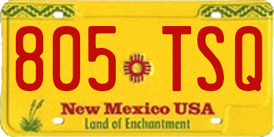 NM license plate 805TSQ