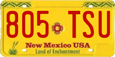 NM license plate 805TSU