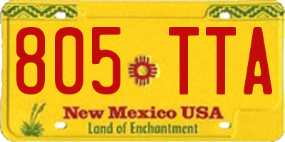 NM license plate 805TTA