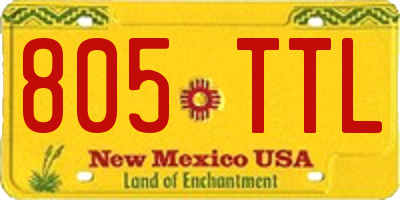 NM license plate 805TTL