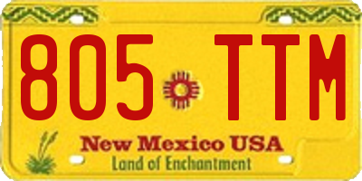 NM license plate 805TTM