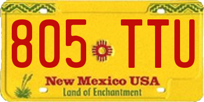 NM license plate 805TTU