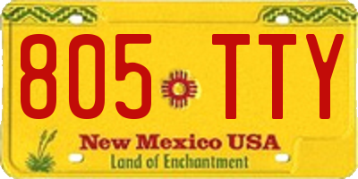 NM license plate 805TTY