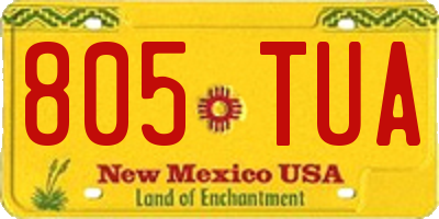 NM license plate 805TUA