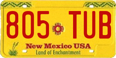 NM license plate 805TUB