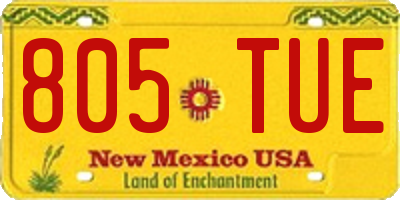 NM license plate 805TUE