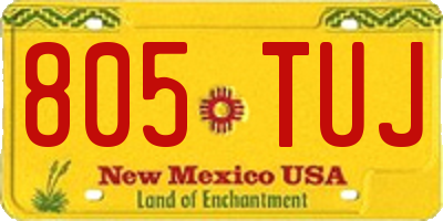 NM license plate 805TUJ