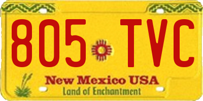 NM license plate 805TVC