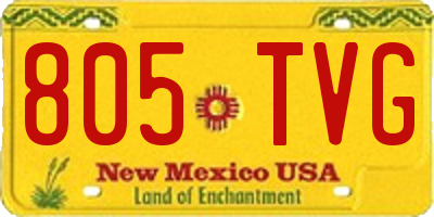 NM license plate 805TVG