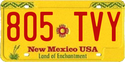 NM license plate 805TVY