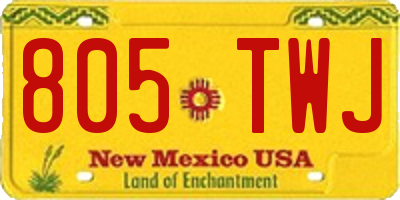 NM license plate 805TWJ