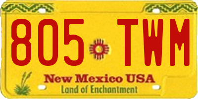 NM license plate 805TWM