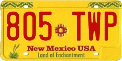 NM license plate 805TWP
