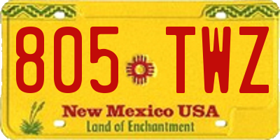 NM license plate 805TWZ