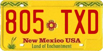 NM license plate 805TXD