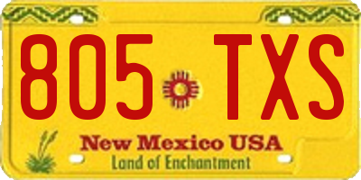 NM license plate 805TXS