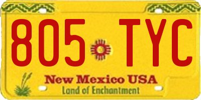 NM license plate 805TYC