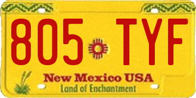 NM license plate 805TYF