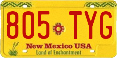 NM license plate 805TYG