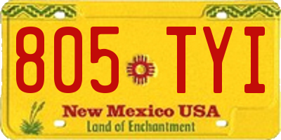 NM license plate 805TYI