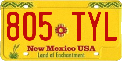 NM license plate 805TYL