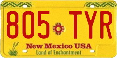 NM license plate 805TYR