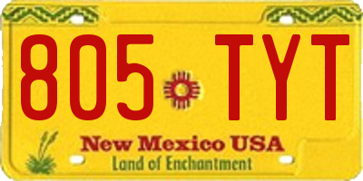 NM license plate 805TYT