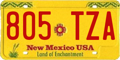 NM license plate 805TZA