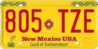 NM license plate 805TZE