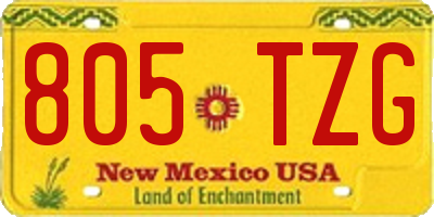 NM license plate 805TZG