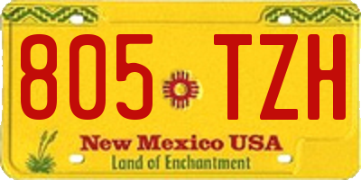 NM license plate 805TZH