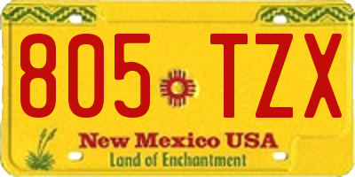 NM license plate 805TZX