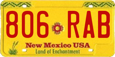 NM license plate 806RAB