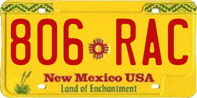 NM license plate 806RAC