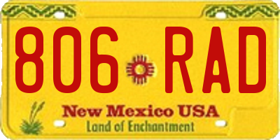 NM license plate 806RAD