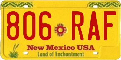 NM license plate 806RAF