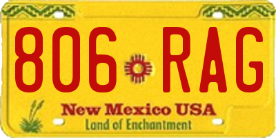 NM license plate 806RAG