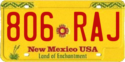 NM license plate 806RAJ