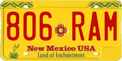 NM license plate 806RAM