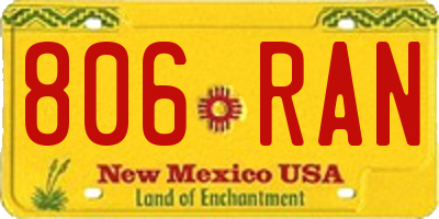 NM license plate 806RAN