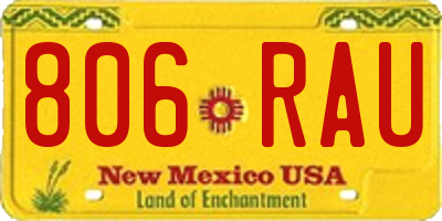 NM license plate 806RAU