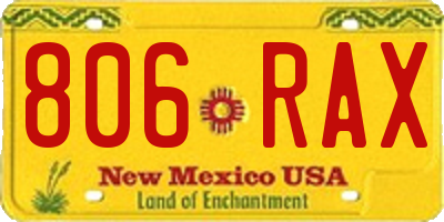 NM license plate 806RAX
