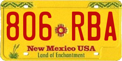 NM license plate 806RBA
