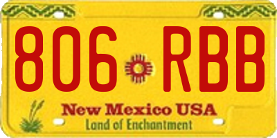NM license plate 806RBB