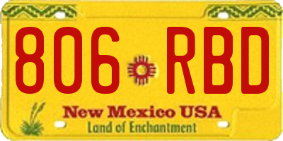 NM license plate 806RBD